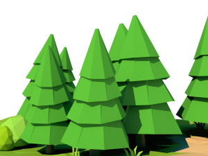 cartoon fir tree 3D Модель