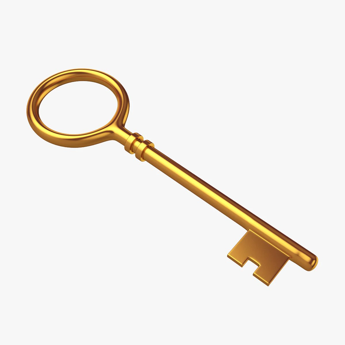 llave de oro Modelo 3D .c4d .max .obj .3ds .fbx .stl .blend