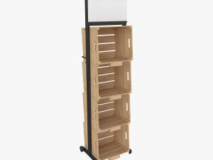 stand metal wood 3d 3D Model