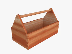 bo&icirc;te &agrave; outils en bois Modèle 3D