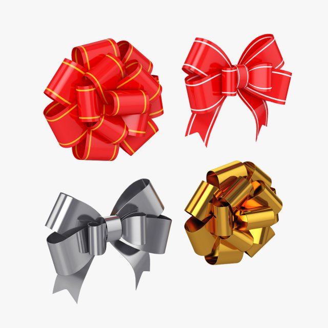 gift bow Model 3D .c4d .max .obj .3ds .fbx .stl .blend 