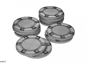 juego de fichas de p&oacute;quer Modelo 3D