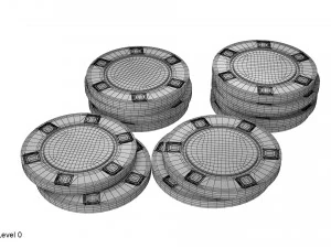 juego de fichas de p&oacute;quer Modelo 3D