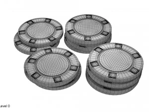 juego de fichas de p&oacute;quer Modelo 3D