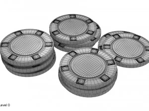 juego de fichas de p&oacute;quer Modelo 3D