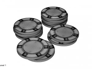 juego de fichas de p&oacute;quer Modelo 3D