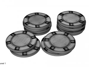 juego de fichas de p&oacute;quer Modelo 3D