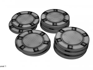 juego de fichas de p&oacute;quer Modelo 3D