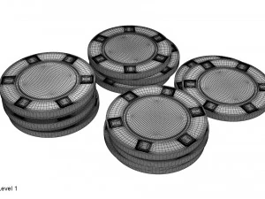 juego de fichas de p&oacute;quer Modelo 3D