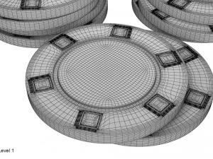 juego de fichas de p&oacute;quer Modelo 3D
