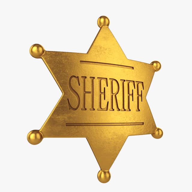 sheriff badge Model 3D .c4d .max .obj .3ds .fbx .stl .blend 