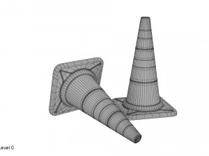 c&ocirc;ne de signalisation Modèle 3D