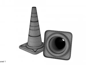 c&ocirc;ne de signalisation Modèle 3D