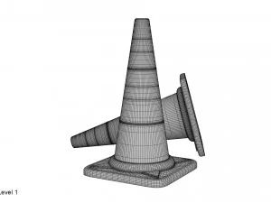 c&ocirc;ne de signalisation Modèle 3D