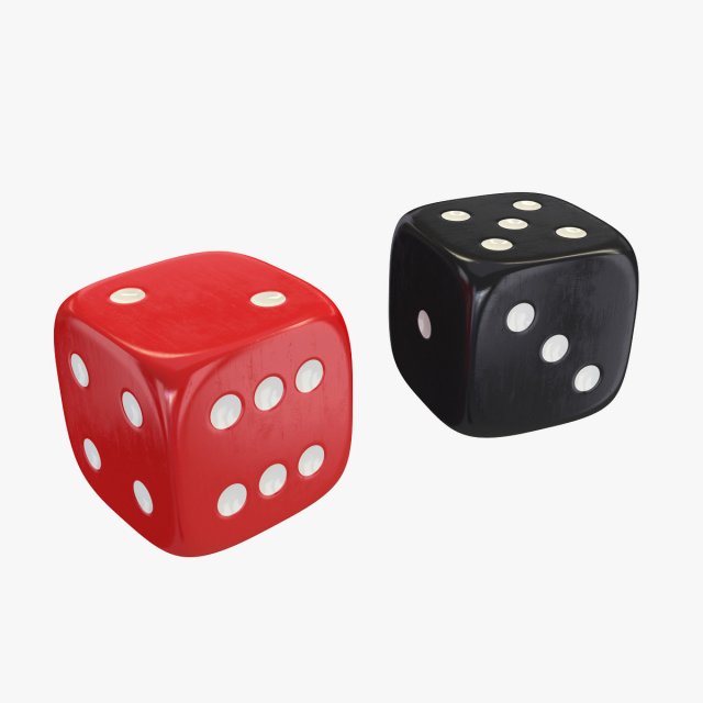 red black dice Modelo 3D .c4d .max .obj .3ds .fbx .stl .blend 