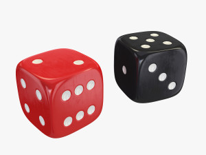 red black dice 3D Model
