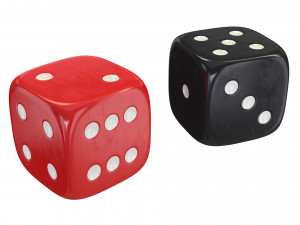 red black dice Modelo 3D