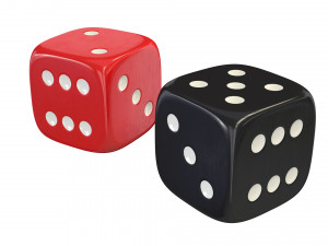 red black dice Modelo 3D