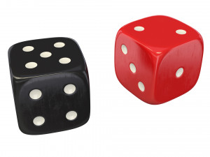 red black dice Modelo 3D