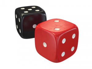 red black dice Modelo 3D