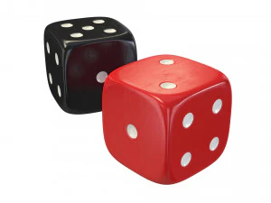 dados negros rojos Modelo 3D