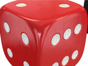 dados negros rojos Modelo 3D