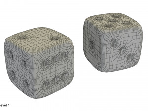red black dice Modelo 3D