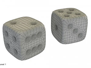 dados negros rojos Modelo 3D