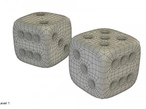 dados negros rojos Modelo 3D