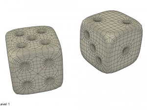 dados negros rojos Modelo 3D