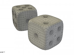red black dice Modelo 3D