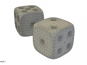 dados negros rojos Modelo 3D