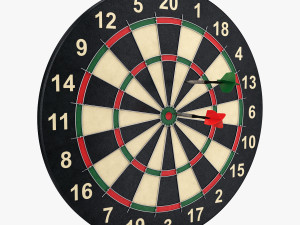 dartboard and darts 3D Model