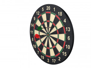 dartboard and darts 3D Model