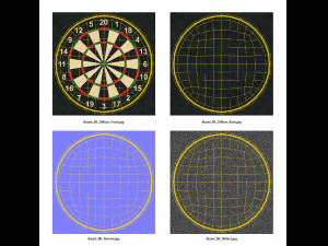 dartboard and darts 3D Model