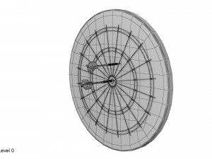 dartboard and darts 3D Model