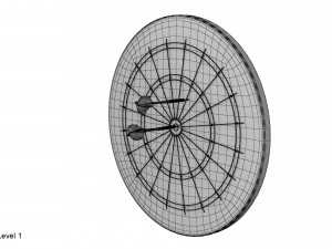 dartboard and darts 3D Model
