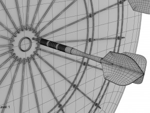 dartboard and darts 3D Model