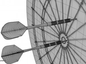 dartboard and darts 3D Model