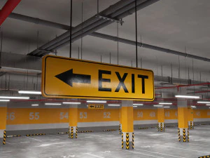 parking podziemny Model 3D