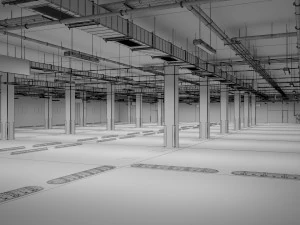 parking podziemny Model 3D