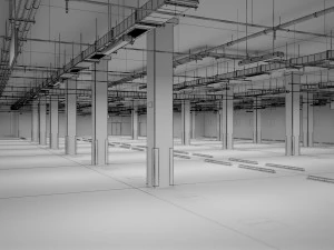 parking podziemny Model 3D