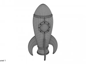 cartoon rocket 3D Model
