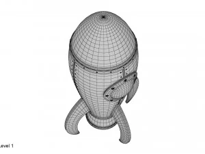 cartoon rocket 3D Model
