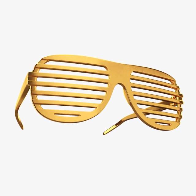 gold shutter shade sunglasses Modèle 3D .c4d .max .obj .3ds .fbx .stl .blend 