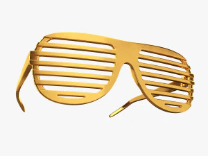 gafas de sol con forma de obturador dorado Modelo 3D