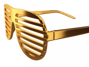 gold shutter shade sunglasses Modèle 3D