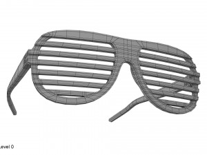 gold shutter shade sunglasses Modèle 3D