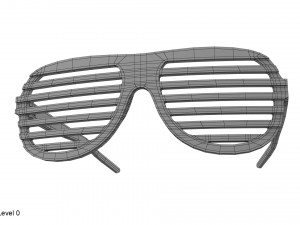 gold shutter shade sunglasses Modèle 3D
