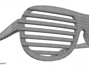 gold shutter shade sunglasses Modèle 3D